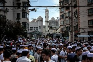 Eid prayers in central Shanghai