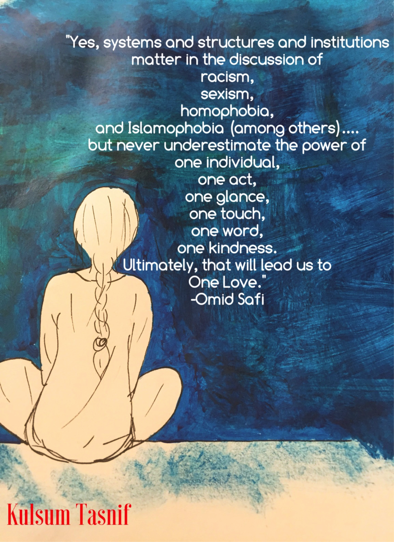 At the grocery store, an older lady tells me my hijab is beautiful. Her kind words expand my constricted heart.